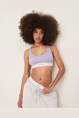 Calvin Klein Bralette lila de modal acanalado de -Morado