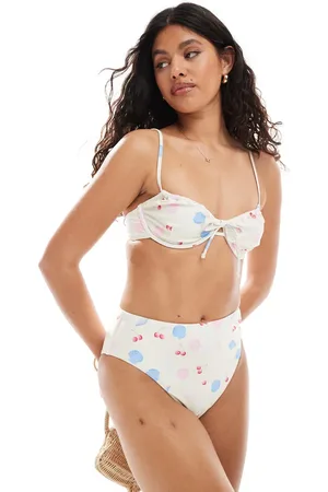 Pieces® Braguitas de bikini de talle alto con estampado de conchas de (parte de un conjunto)-Multicolor