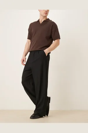ASOS Pantalones de vestir negros de corte herradura de