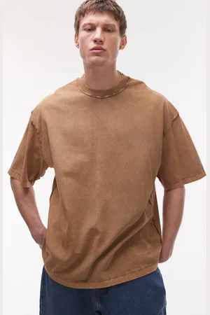 Topman Camiseta lavado ultragrande con detalle de costuras sin rematar de
