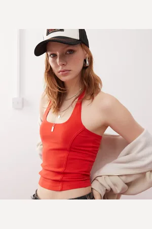 COLLUSION Top con cuello halter y detalle de ribetes de