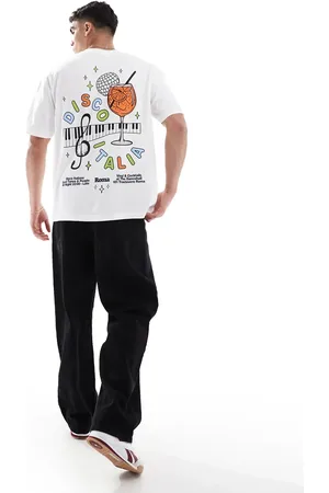 ASOS Camiseta blanca extragrande con estampados gráficos de dibujo de