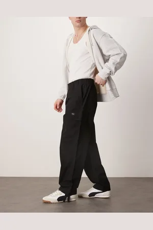 Calvin Klein Pantalones cargo negros de popelina de