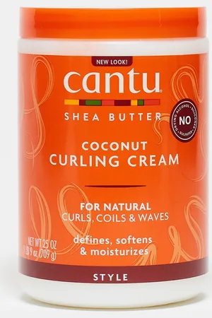 Cantu Crema para rizos con coco y manteca de karité para cabello natural de tamaño de peluquería de 207 ml de