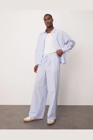 ASOS Pantalones azules a rayas muy holgados de (parte de un conjunto)