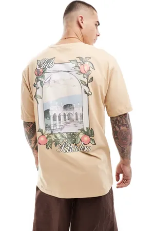 Only & Sons Camiseta beis extragrande con estampado "Paradiso" en la espalda de -Beis neutro