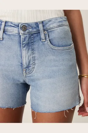 Calvin Klein Pantalones cortos vaqueros de talle medio con lavado claro de -Azul
