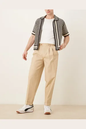 ASOS Chinos de vestir color de corte tapered extragrande de algodón de -Neutro