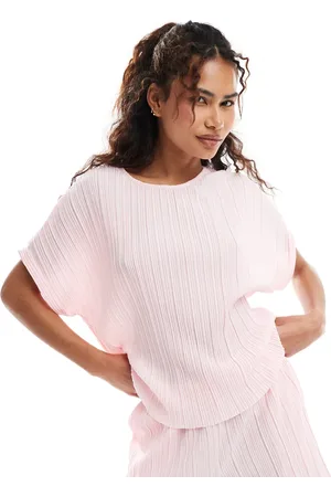 VERO MODA Camiseta rosa plisada de (parte de un conjunto)