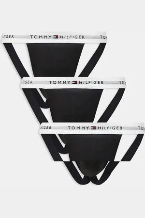 Tommy Hilfiger Pack de 3 suspensorios negros básicos de algodón Signature Cotton Essentials de