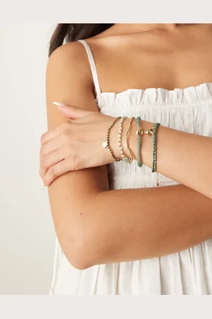 ASOS Pulseras doradas con detalles de conchas de