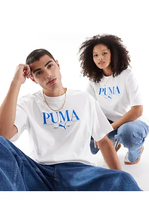 PUMA Camiseta blanca y azul con logo en el centro Terrace de -Blanco