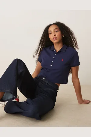 Ralph Lauren Polo corto azul marino con logo de icono de