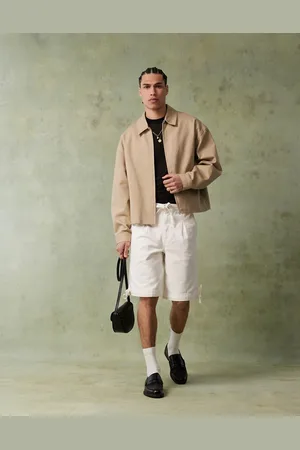 ASOS Chaqueta Harrington color de corte cuadrado extragrande de -Neutro