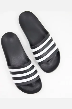 adidas Sandalias negras y blancas sin cierres Adilette de adidas Swim
