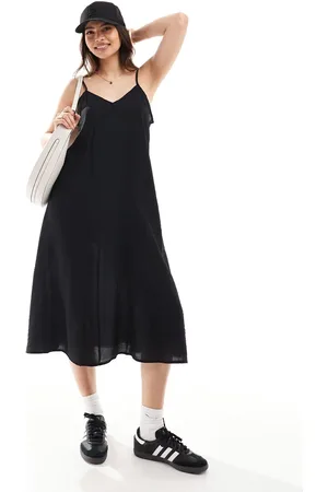 VERO MODA Vestido midi de tirantes con cuello de pico de