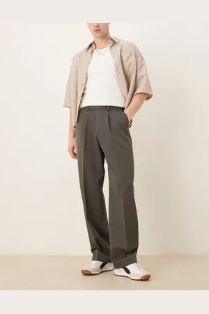 ASOS Pantalones de vestir de pernera ancha con pinzas delanteras de