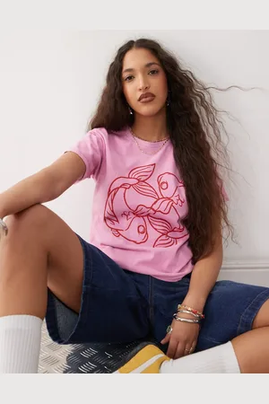 Reclaimed Camiseta con diseño encogido y estampado de pez de