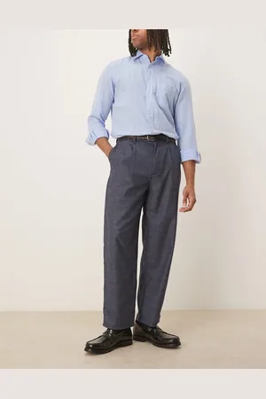 ASOS Pantalones de vestir azules de corte skater suelto de -Gris