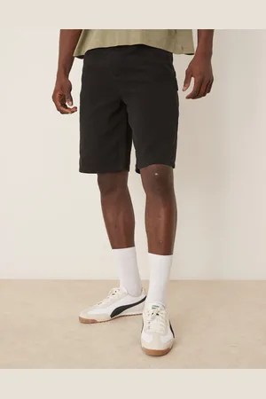 ASOS Pantalones cortos negros de corte alargado y estilo carpintero de