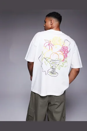 ASOS Camiseta blanca extragrande con estampado gráfico veraniego de