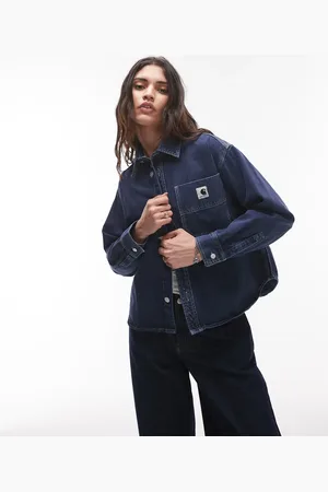 Carhartt Camisa vaquera con lavado azul oscuro y tintado a la piedra Georgia de -Rojo