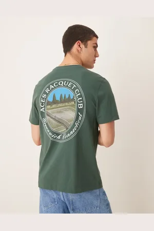 Abercrombie & Fitch Camiseta de corte clásico con estampado de tenis en la espalda de