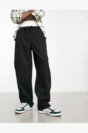 Vans Pantalones chinos negros holgados con cinturilla elástica de
