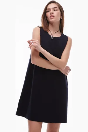 ARKET Vestido corto marino de punto calado de