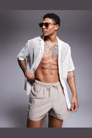 ASOS Shorts de baño cortos color con bolsillos cargo de -Neutro