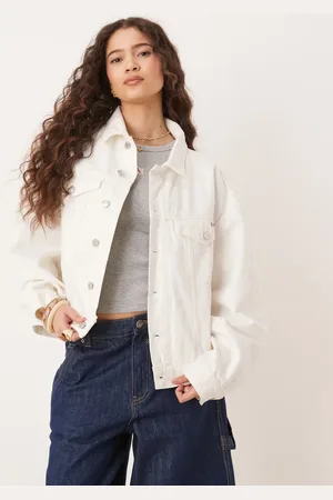 Calvin Klein Chaqueta vaquera blanca de corte cuadrado de -Blanco