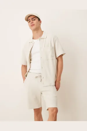 Calvin Klein Pantalones cortos blanco hueso de punto gofrado grueso de -Neutro