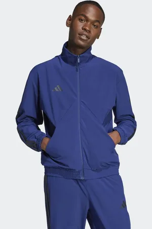 adidas Chaqueta de chándal azul oscuro y negra de tejido liso House of Tiro de