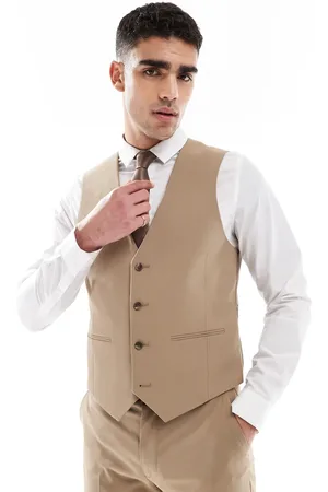 ASOS Chaleco de traje color de corte slim de -Neutro