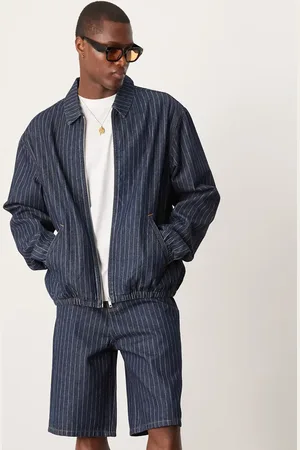 ASOS Chaqueta vaquera extragrande con raya diplomática de (parte de un conjunto)