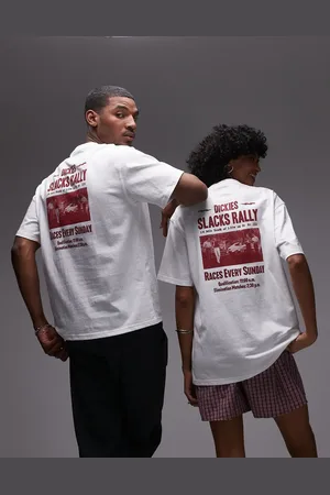 Dickies Camiseta blanca con estampado trasero gráfico "Slacks rally" de
