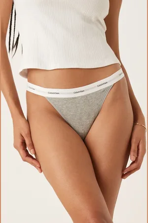 Calvin Klein Tanga gris de modal acanalado de