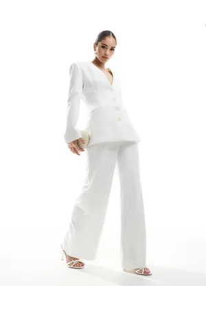 Six Stories Pantalones de sastre de novia blanco de pernera ancha de (parte de un conjunto)