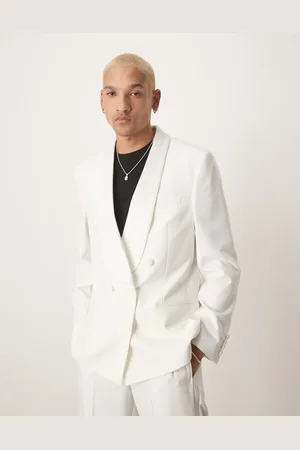 ASOS Chaqueta de esmoquin blanca de corte estándar de
