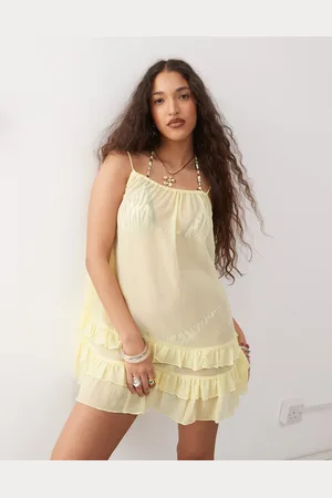 COLLUSION Vestido playero de malla de