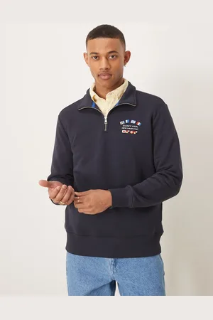 GANT Sudadera con media cremallera y logo de bandera y texto "USA" de