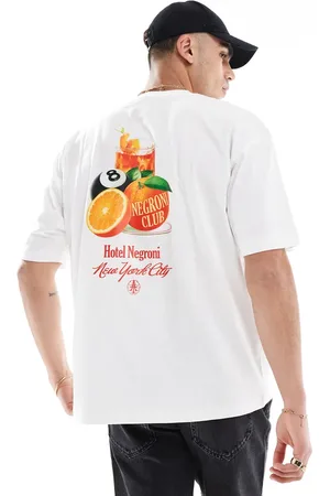 ASOS Camiseta blanca extragrande con estampado gráfico de frutas de -Blanco