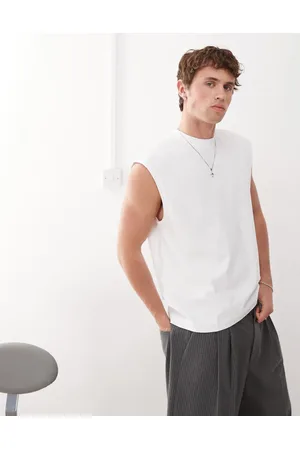 Weekday Camiseta blanca sin mangas extragrande de