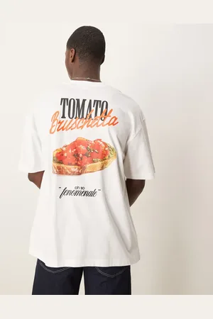 ASOS Camiseta blanca extragrande con estampados gráficos de dibujo de -Blanco