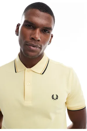 Fred Perry Polo amarillo con ribete doble de