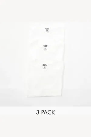Dickies Pack de 3 camisetas blancas de