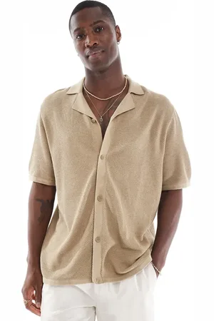 JACK & JONES Polo beis abotonado extragrande de punto de -Neutro
