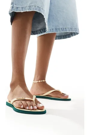 Havaianas Chanclas verde pantano con puntera fina Slim de