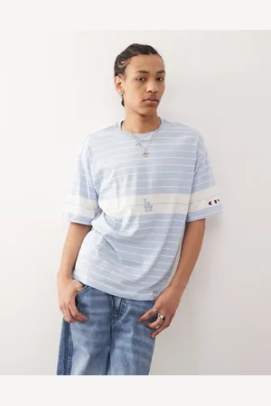 Champion Camiseta a rayas de manga corta con logo "LA" de