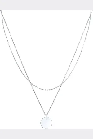 Elli Collar de varias hileras básico con diseño minimalista para mujer de plata de ley chapado en oro de